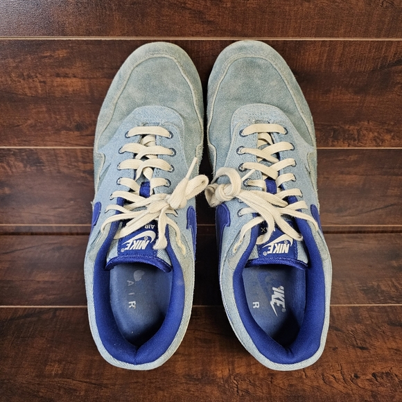 Nike Air Max 1 PRM Premium 'Dirty Denim' Blue Athletic Sneakers Mens Size 12 - Picture 10 of 10